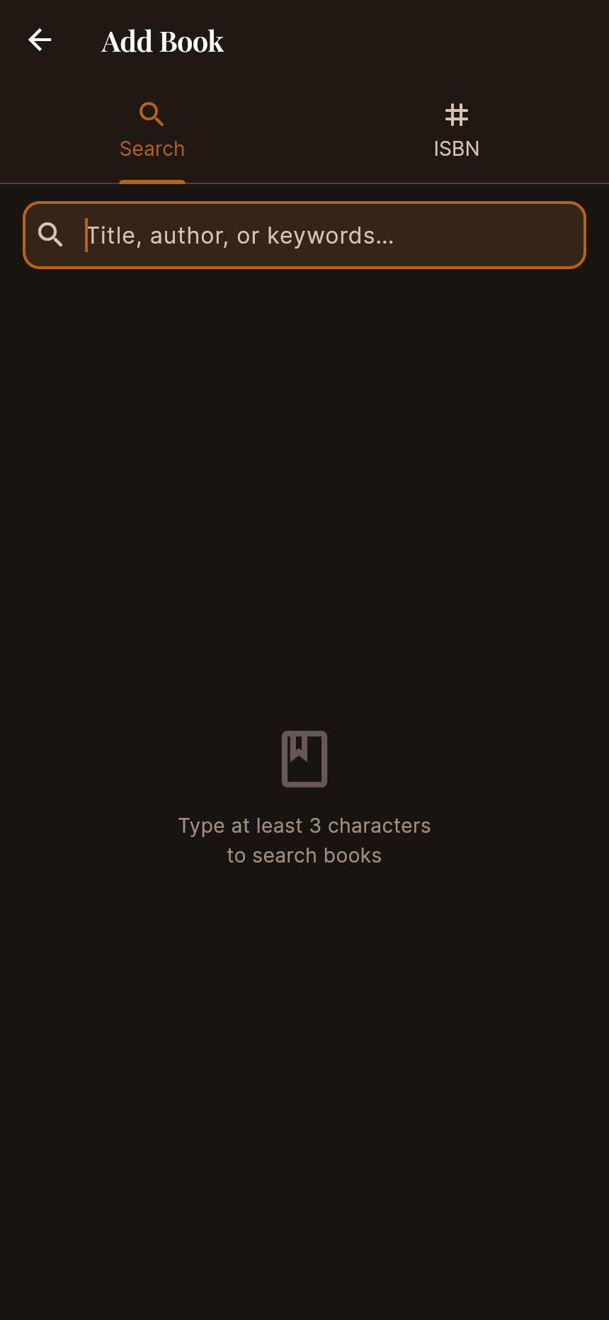 Quick Add search screen